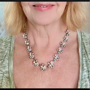 Pearls, Aurora Borealis, Pink & Sea Foam Statement Necklace
